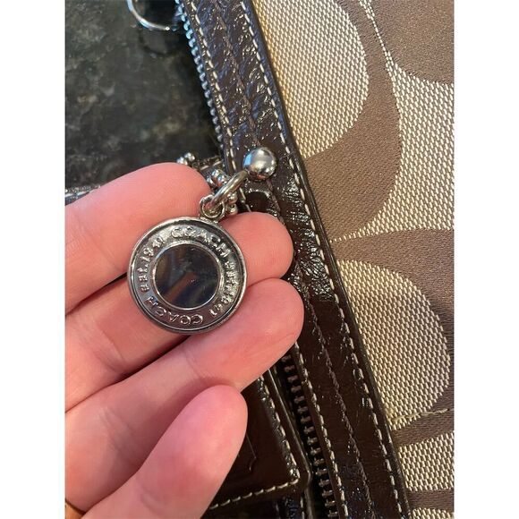 Coach Signature Brown Tote Bag Medium Women's Spacious Interior - Picture 11 of 16